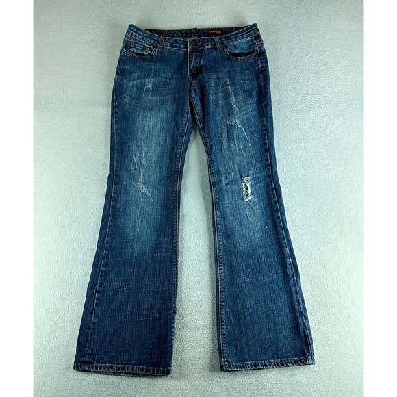 Express Eva Women Jeans Blue Tag Size 8 (32x31) Low Rise Flared Denim - Picture 1 of 15